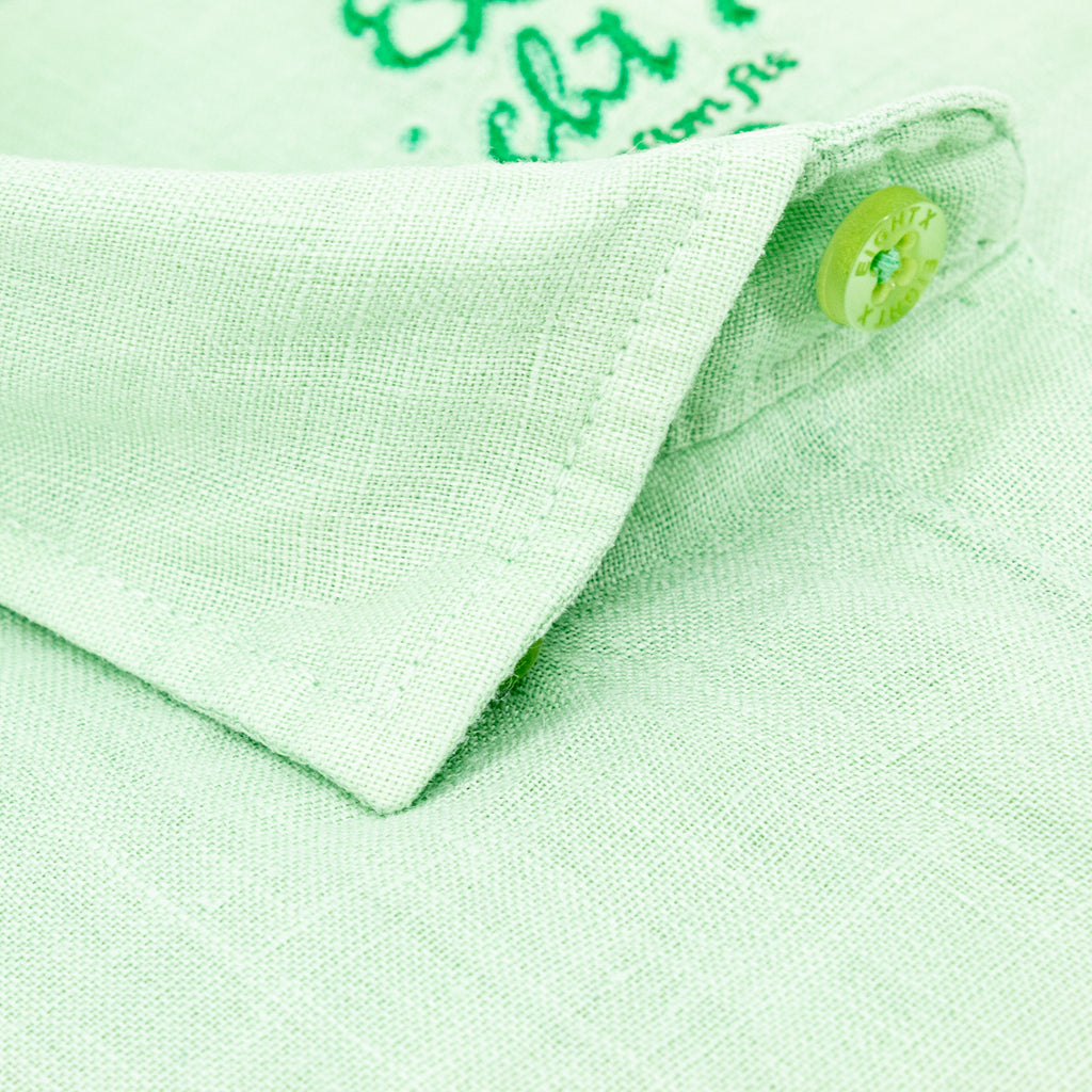 Linen Button Down Shirt - Green Long Sleeve Button Down Eight-X   