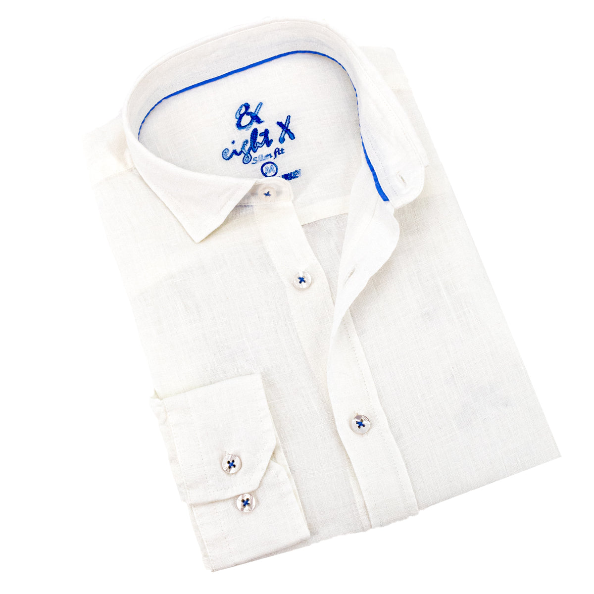 Linen Button Down Shirt - Soft White Shirts Eight-X