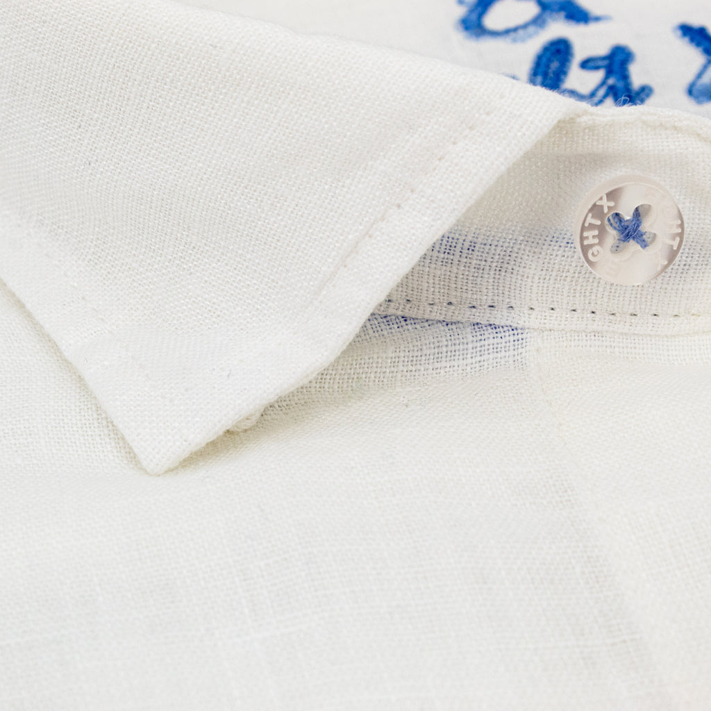 Linen Button Down Shirt - Soft White Long Sleeve Button Down Eight-X   