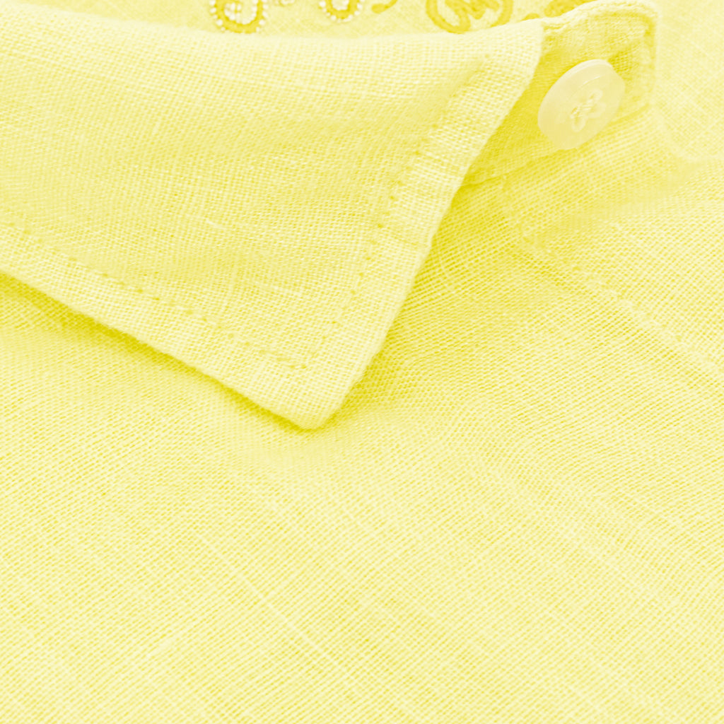 Linen Button Down Shirt - Yellow Long Sleeve Button Down Eight-X   