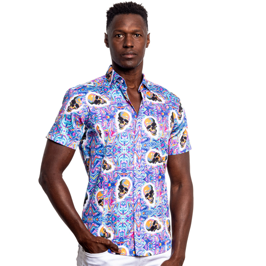 Wicked Trip Short Sleeve Button Down Shirt – Eight-X