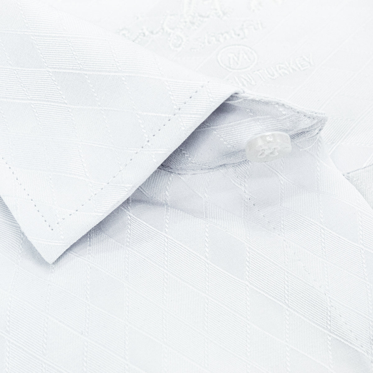 Argyle Jacquard Button Down Shirt - White Shirts EightX