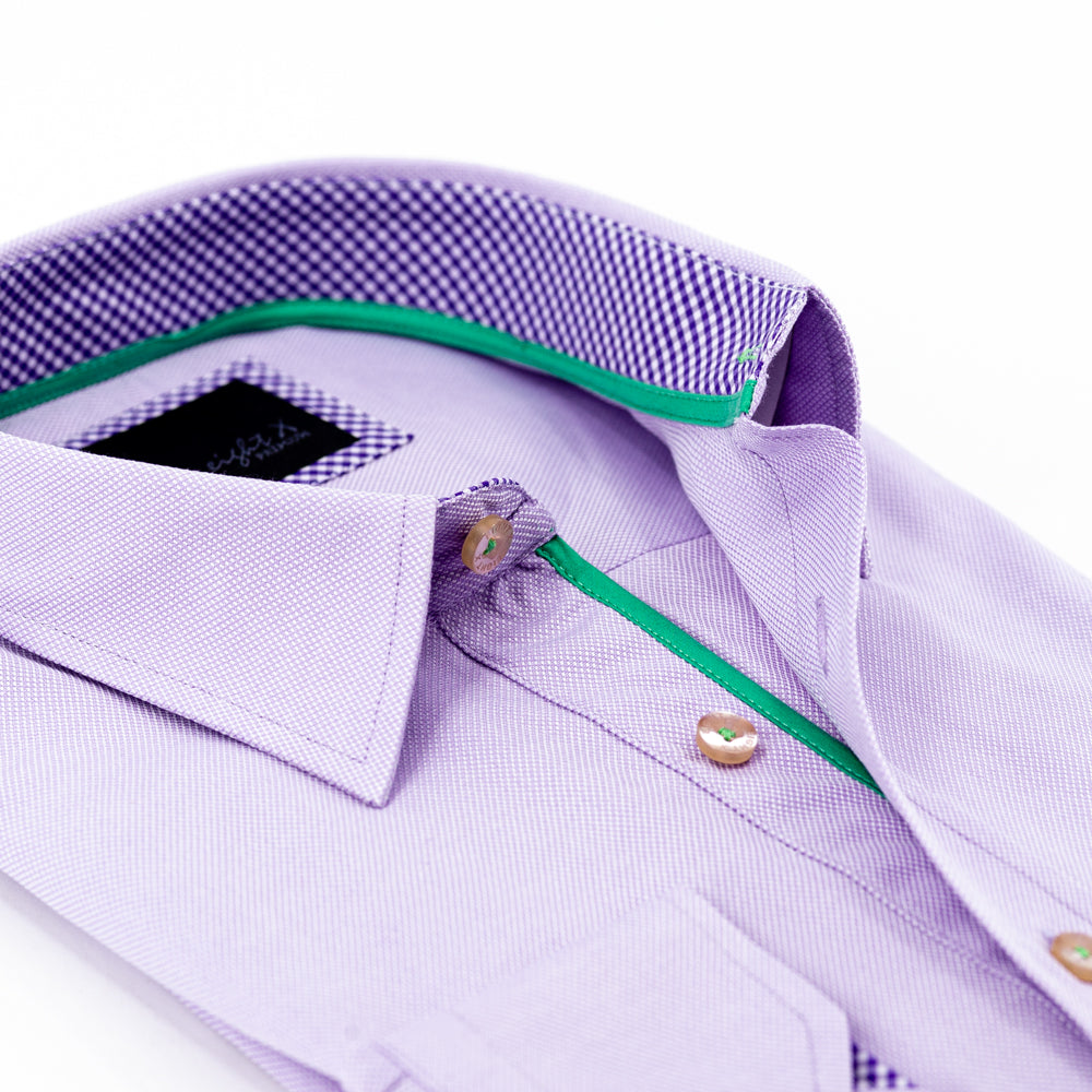 Lilac Button Down Oxford Shirt Long Sleeve Button Down EightX   