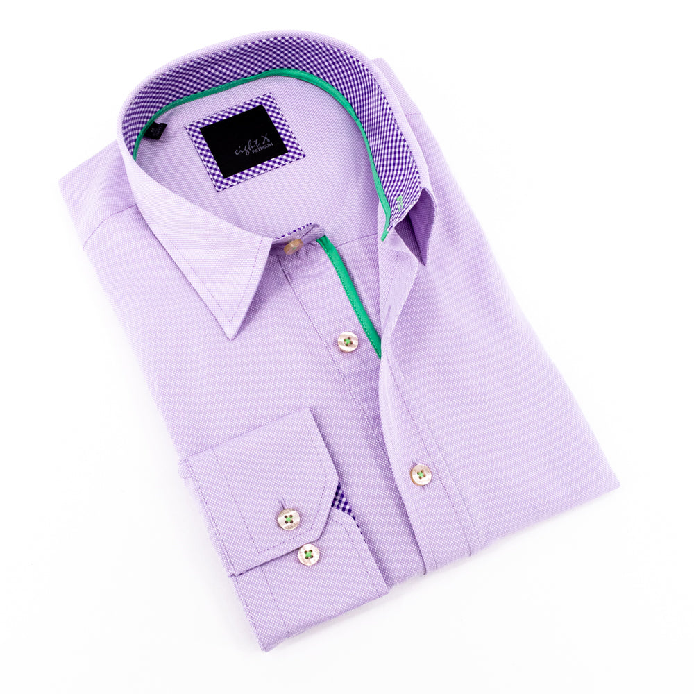 Lilac Button Down Oxford Shirt Long Sleeve Button Down EightX   