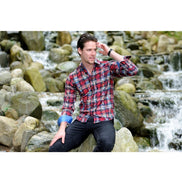 Red Button Down Print Shirt Long Sleeve Button Down EightX   