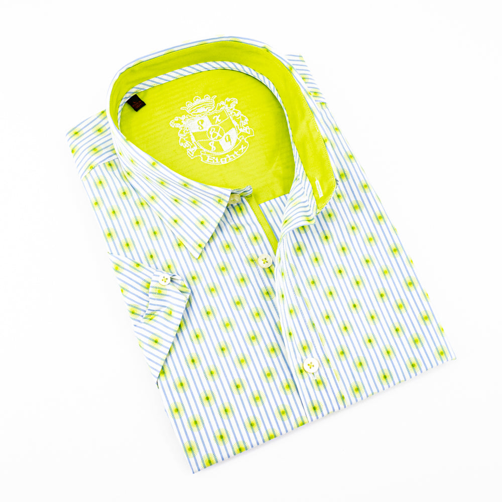 Green Short Sleeve Shirt Short Sleeve Button Down EightX   