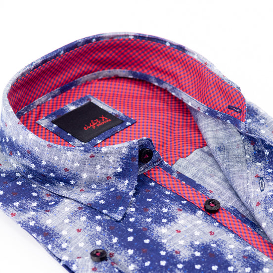 Short Sleeve Navy Shirt Short Sleeve Button Down EightX   