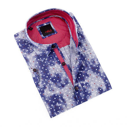Short Sleeve Navy Shirt Short Sleeve Button Down EightX   