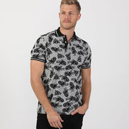 Grey Paisley Flocking Polo Polos EightX
