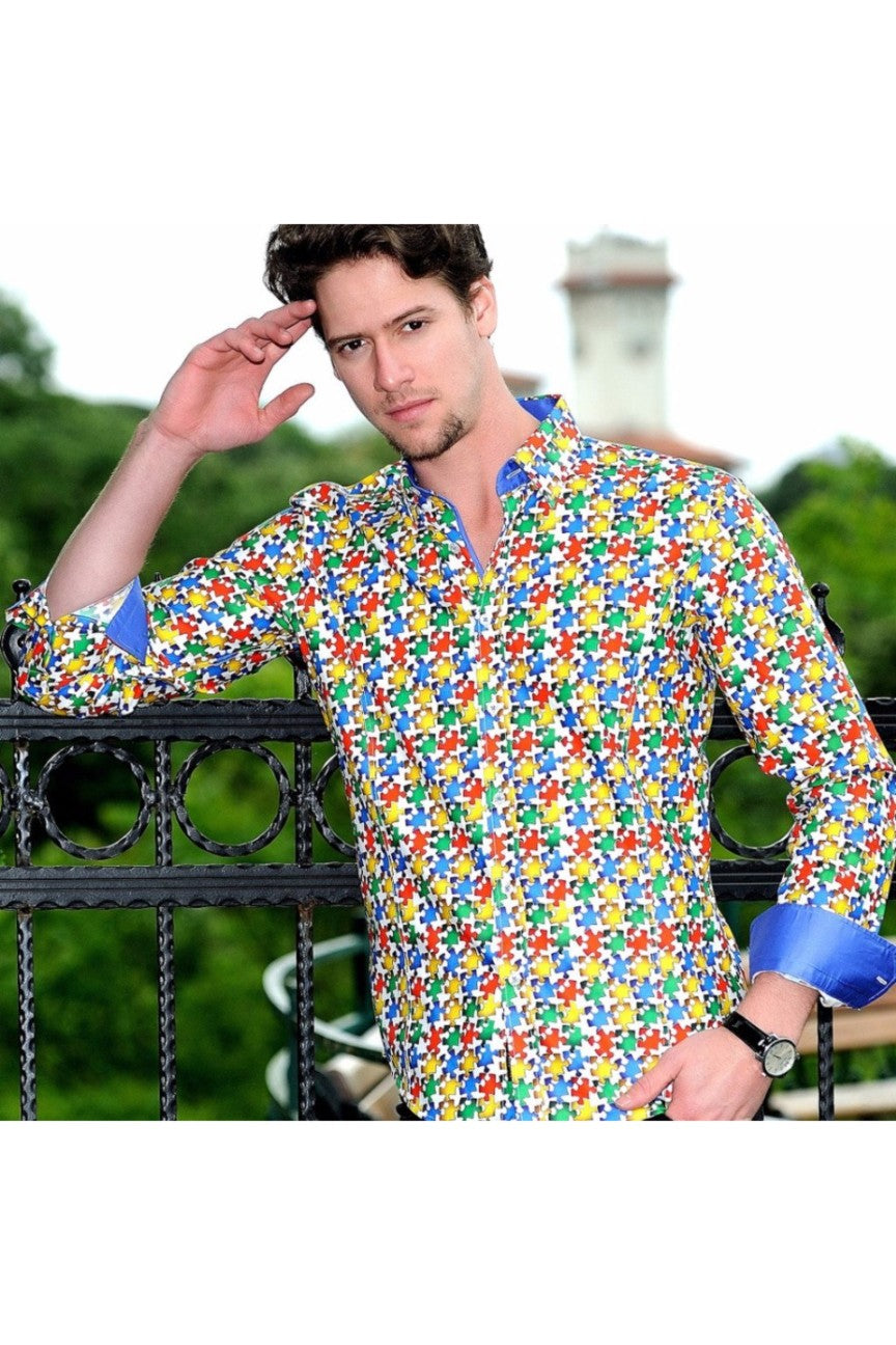 unique print dress shirts Mens printed dress shirts MILMAR