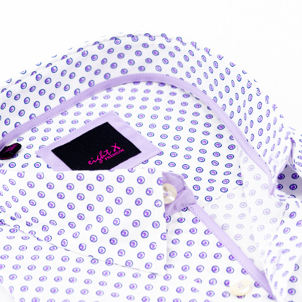 Lilac Digital Print Shirt With Pockets Long Sleeve Button Down EightX   