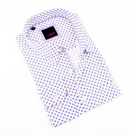Lilac Digital Print Shirt With Pockets Long Sleeve Button Down EightX   