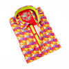 Digital Tri-Shapes Shirt With Red Trim Long Sleeve Button Down EightX   