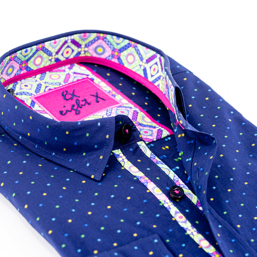 FILL COUPE DOTS SHIRT Long Sleeve Button Down EightX   