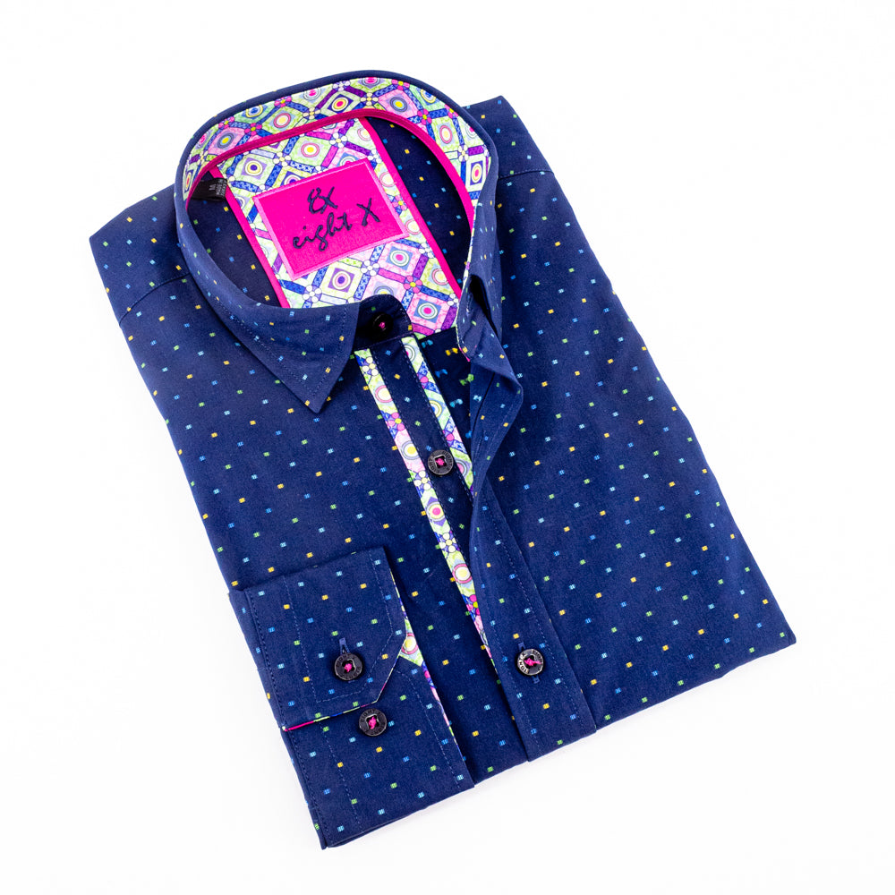 FILL COUPE DOTS SHIRT Long Sleeve Button Down EightX   