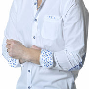 White Button Down With Elbow Patches Long Sleeve Button Down EightX   