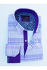 LILAC PLAID SHIRT W/ SOLID TRIM #M-916 Long Sleeve Button Down EightX   