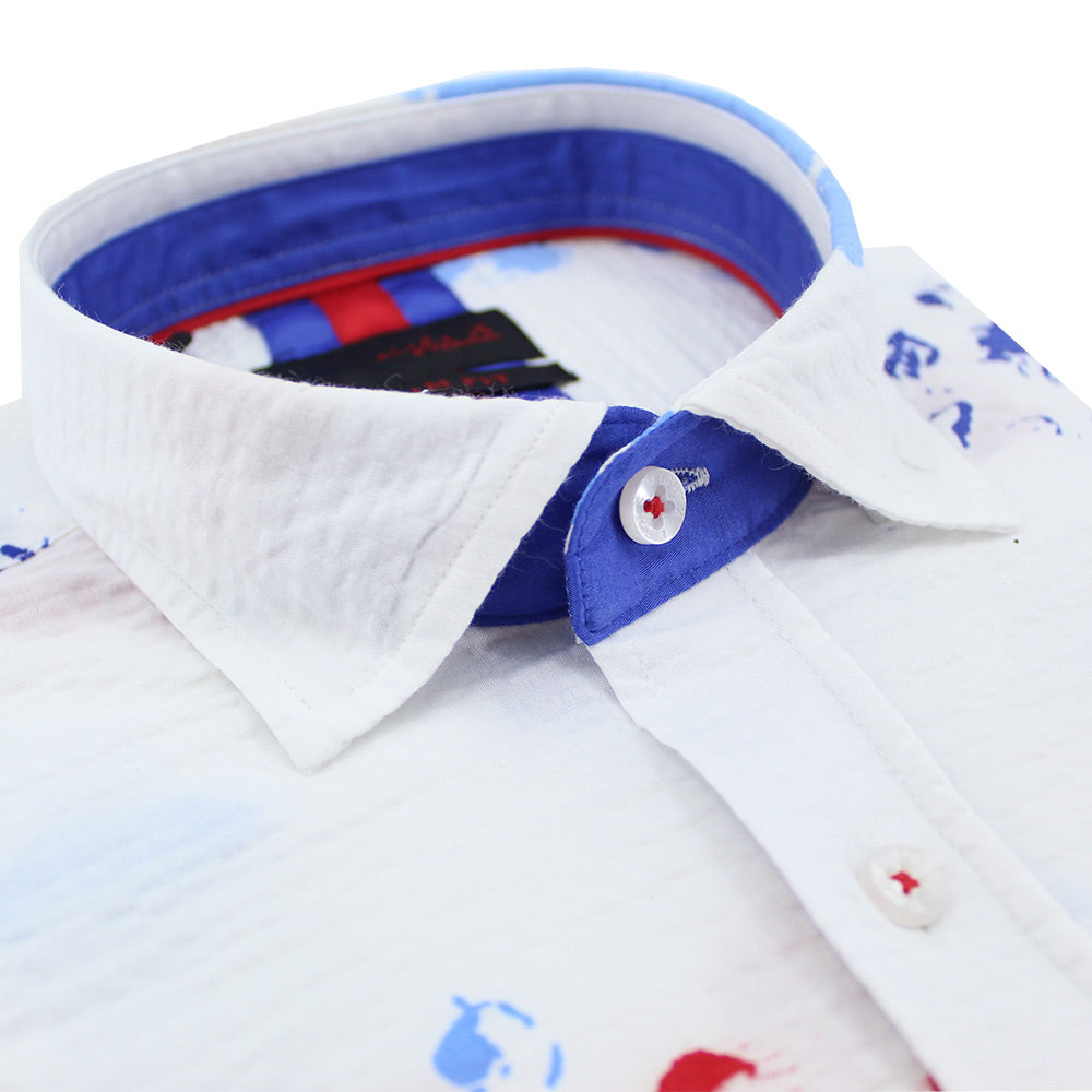 Chromo Ink Spot Print Short Sleeve Shirt Shirts Eight-X