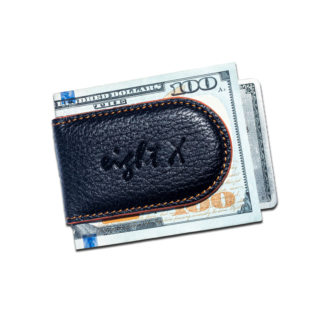 Premium Leather Money Clip Card Wallet Eight-X