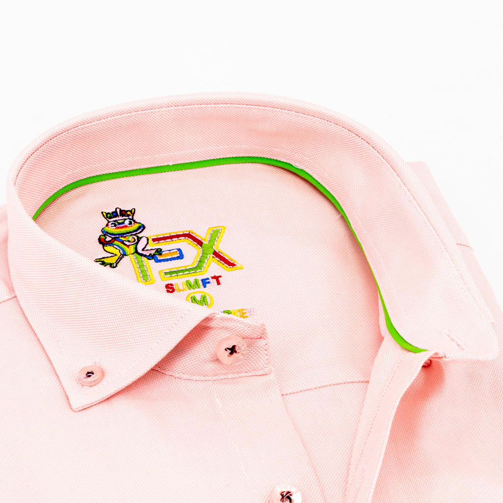 Colores Edition Oxford FROG Shirt - Pink Long Sleeve Button Down EightX   