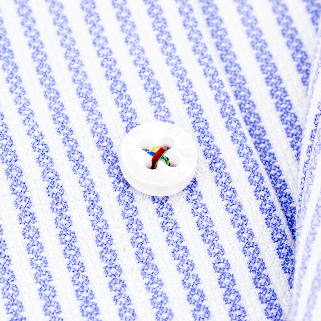 The Softest Stripe - Colores Edition FROG Shirt - Dusk Blue Long Sleeve Button Down EightX   