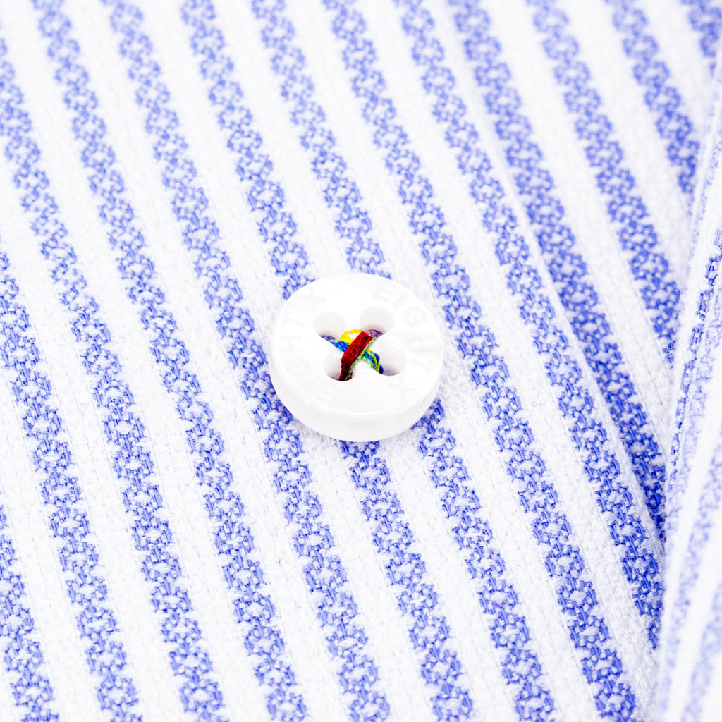 The Softest Stripe - Colores Edition FROG Shirt - Dusk Blue Long Sleeve Button Down EightX   