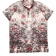 Letters Print Polo Shirt Polos EightX   