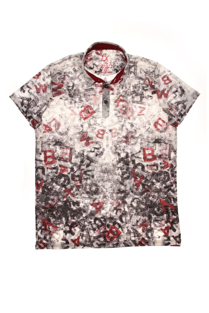 Letters Print Polo Shirt Polos EightX   