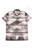 Black and Grey Print Polo Shirt Polos EightX   