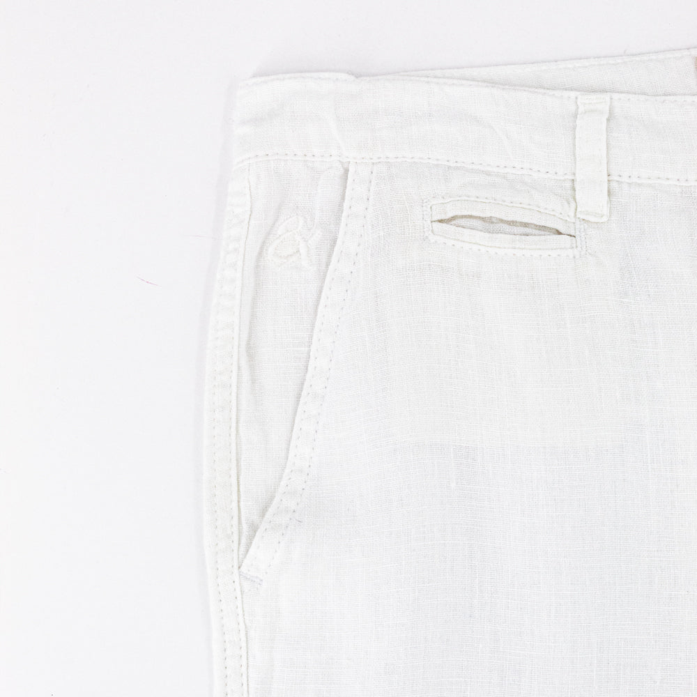 White Linen Slim Fit Shorts Linen Shorts Eight-X   
