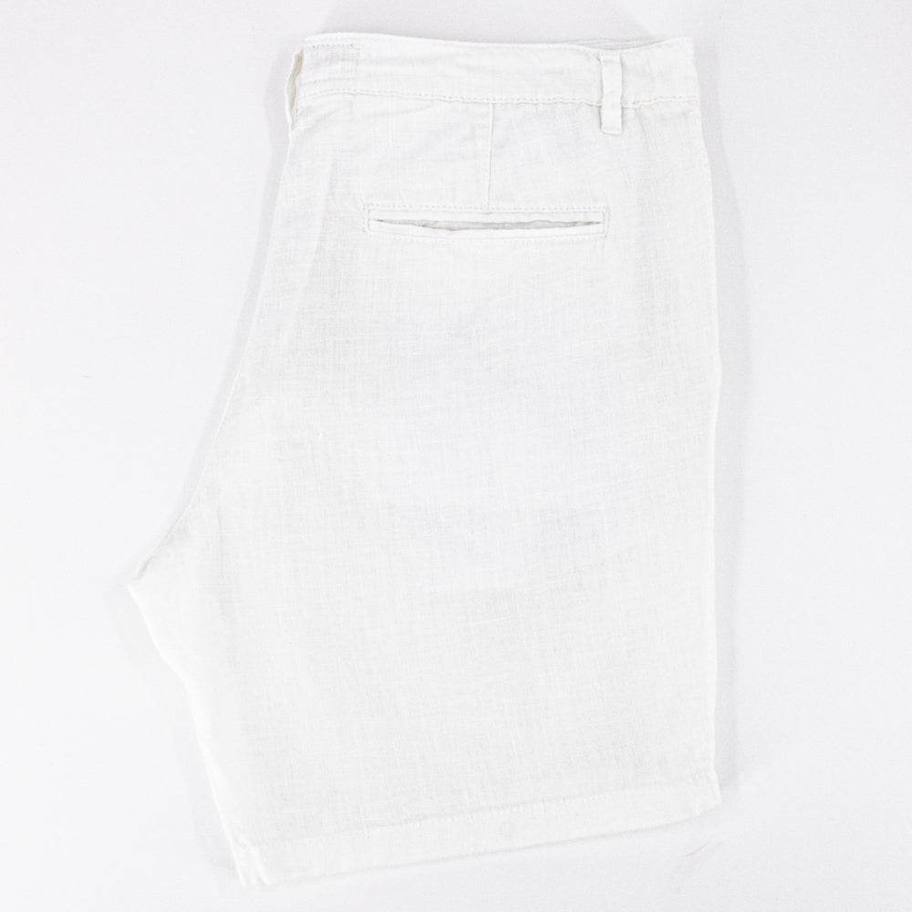 White Linen Slim Fit Shorts Shorts Eight-X   