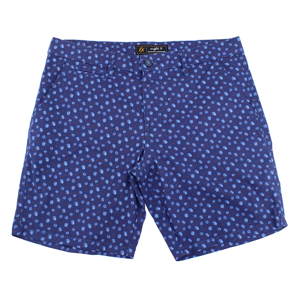 Modern Navy Dot Print Shorts Chino Shorts EightX   
