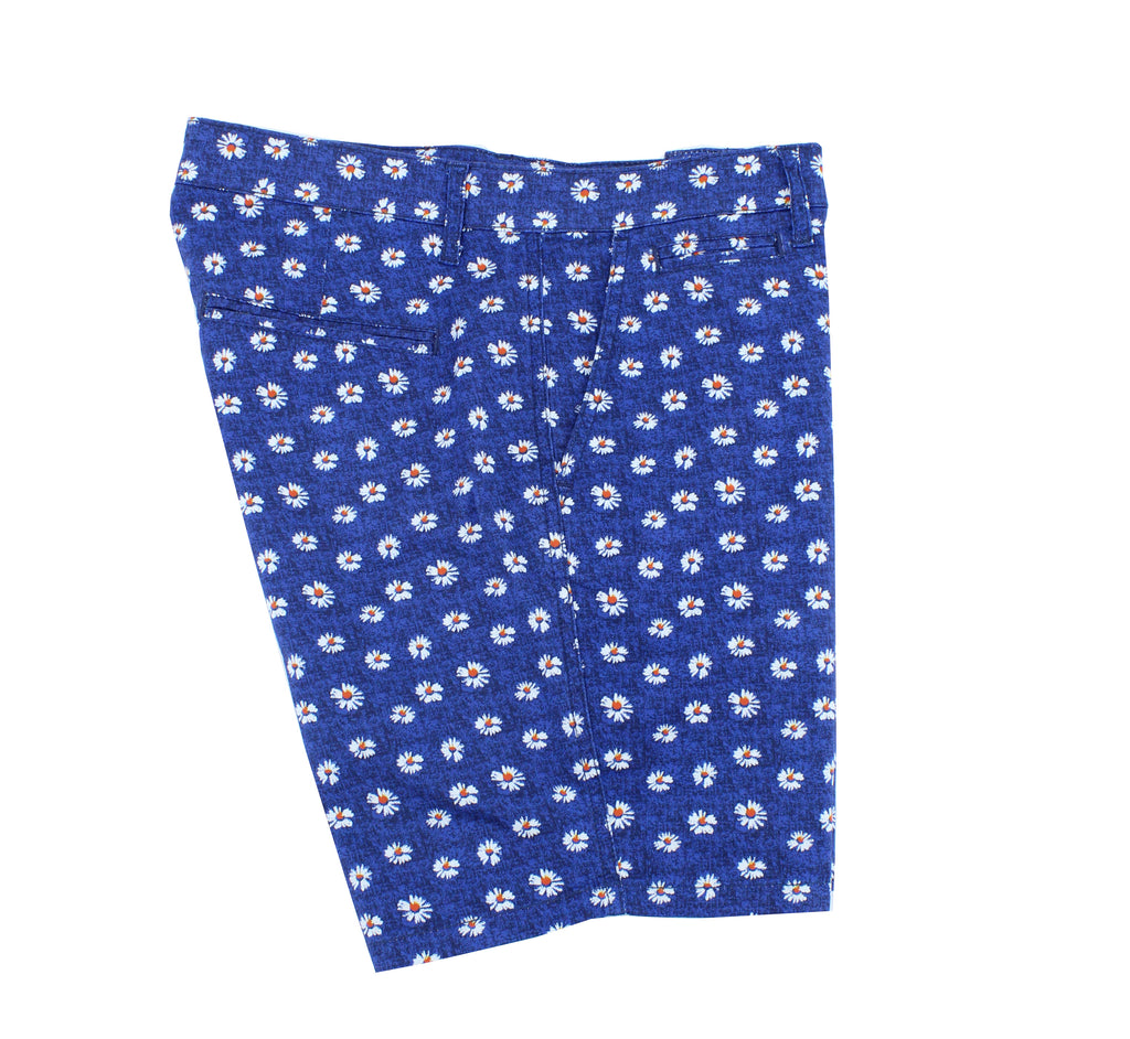 Navy Daisy Print Shorts Chino Shorts EightX   