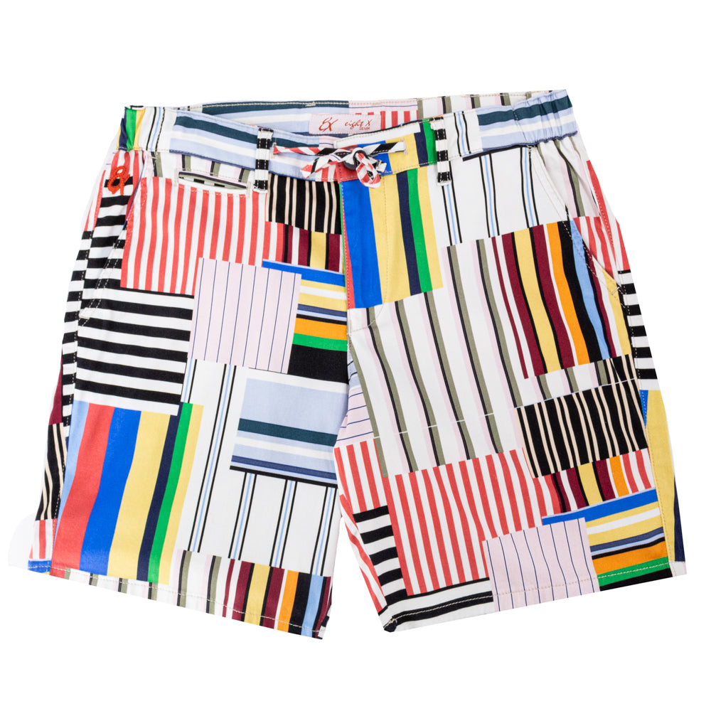 Stripe Happy Printed Shorts Chino Shorts Eight-X   