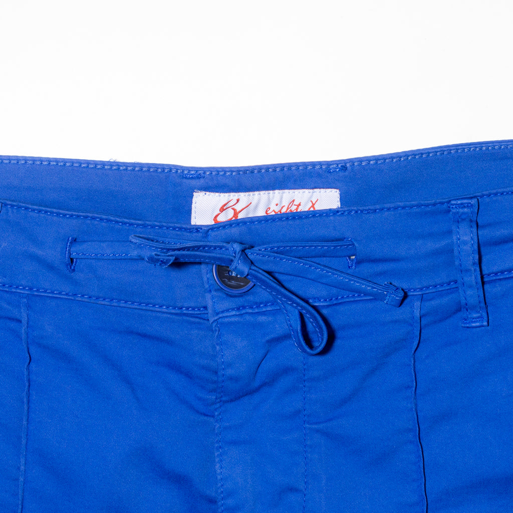 Chino Shorts w/ Drawstring Waist - Blue Chino Shorts Eight-X   