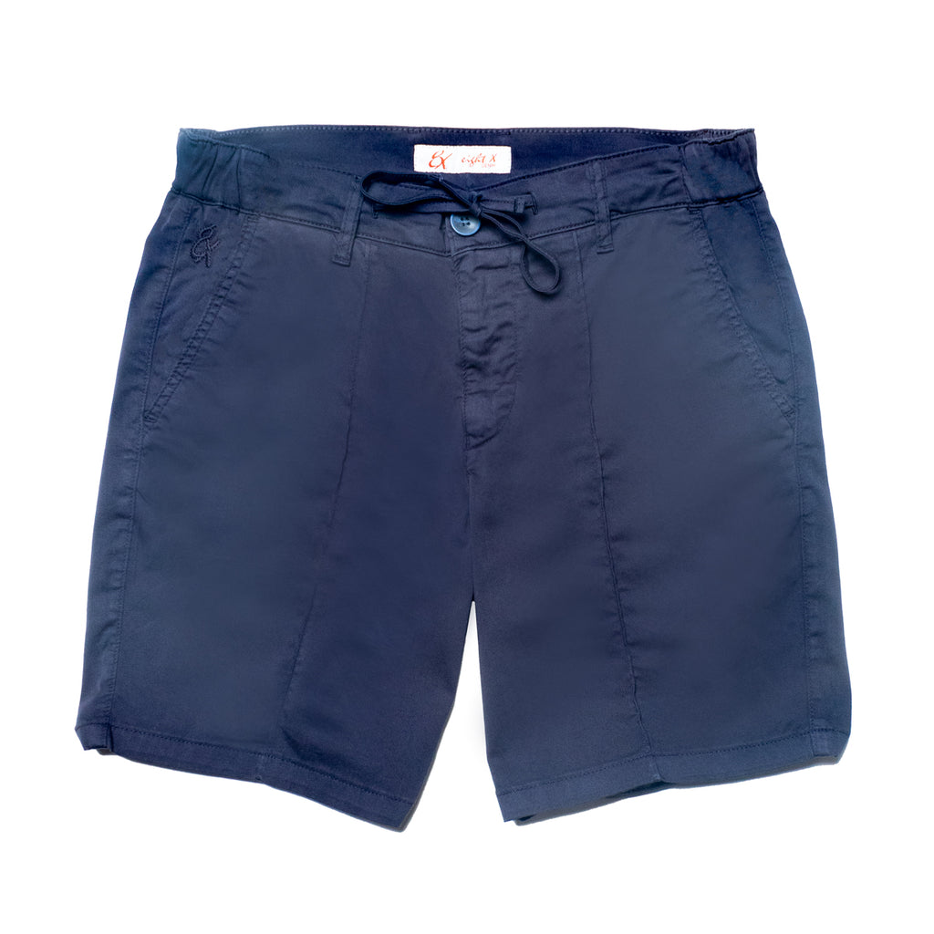 Chino Shorts w/ Drawstring Waist - Navy Chino Shorts Eight-X   