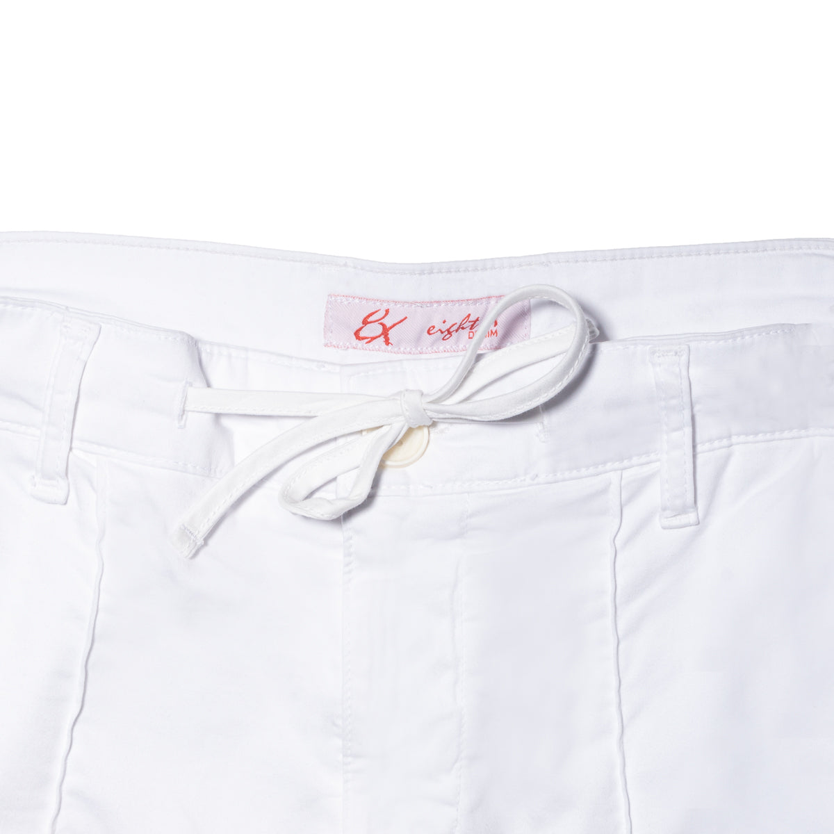 Chino Shorts w/ Drawstring Waist - White Shorts Eight-X   