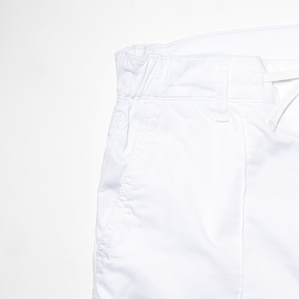 Chino Shorts w/ Drawstring Waist - White Chino Shorts Eight-X   