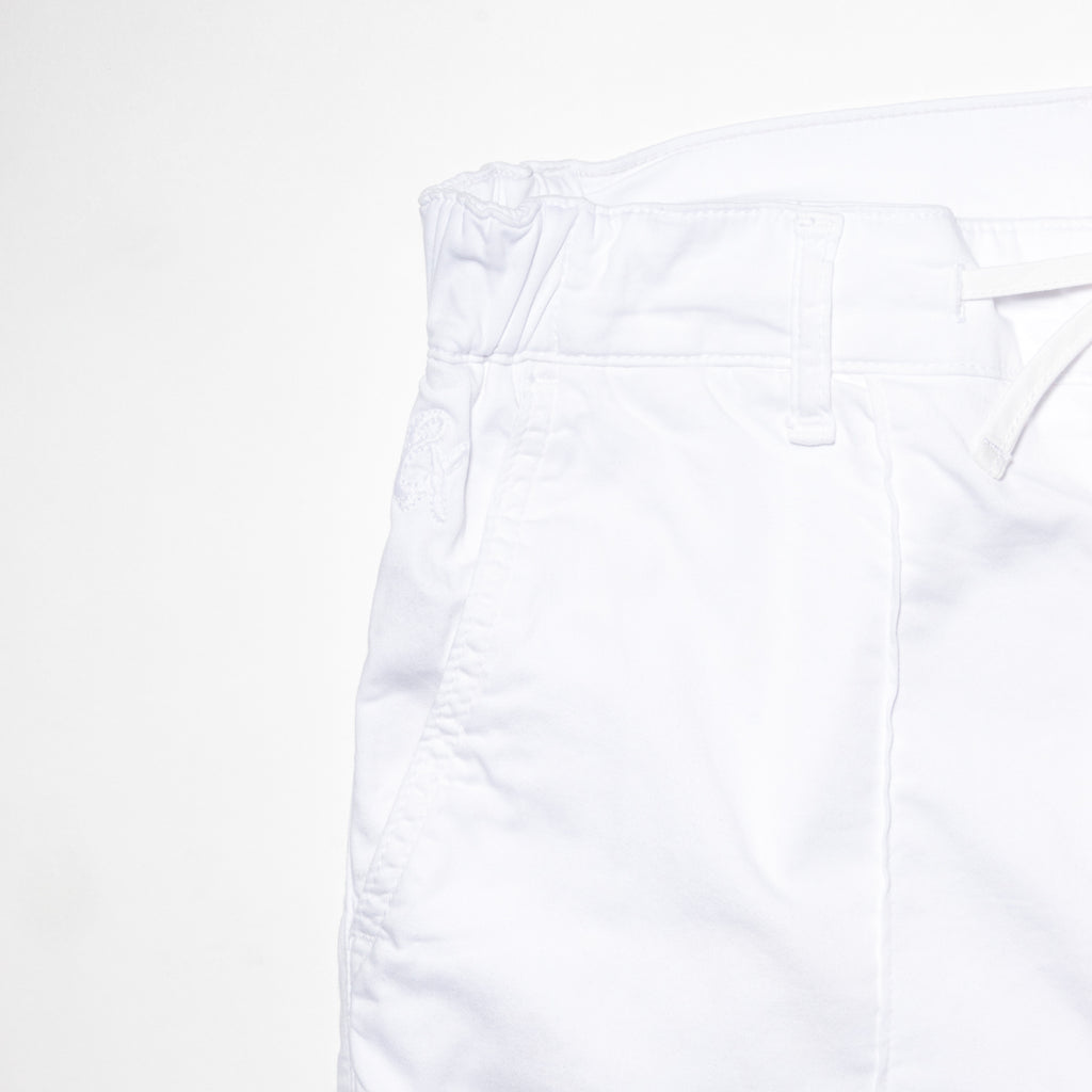 Chino Shorts w/ Drawstring Waist - White Shorts Eight-X   