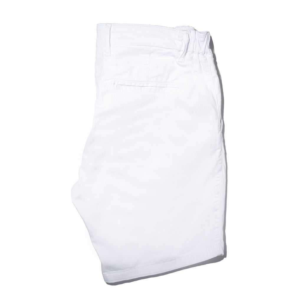 Chino Shorts w/ Drawstring Waist - White Chino Shorts Eight-X   