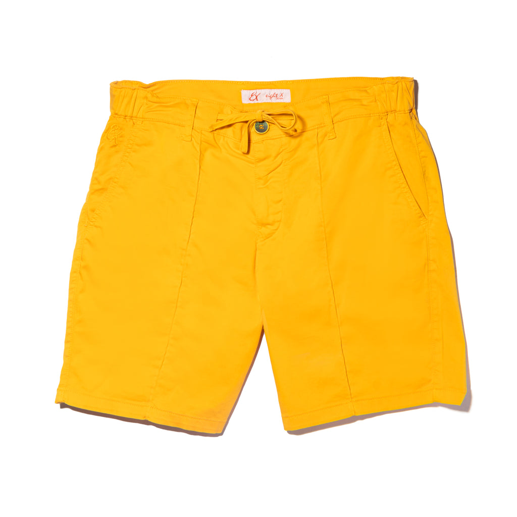 Chino Shorts w/ Drawstring Waist - Yellow Chino Shorts Eight-X   