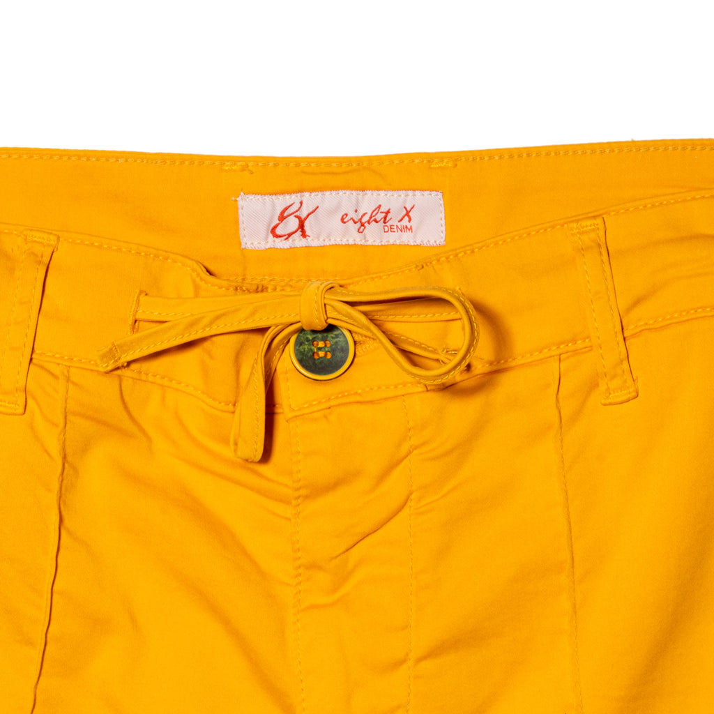 Chino Shorts w/ Drawstring Waist - Yellow Chino Shorts Eight-X   
