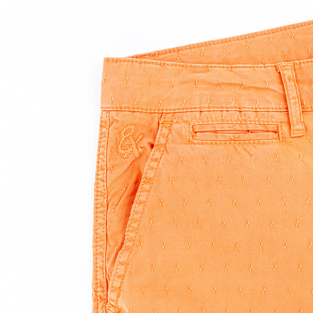 The Carlo Jacquard Shorts - Orange Chino Shorts Eight-X   