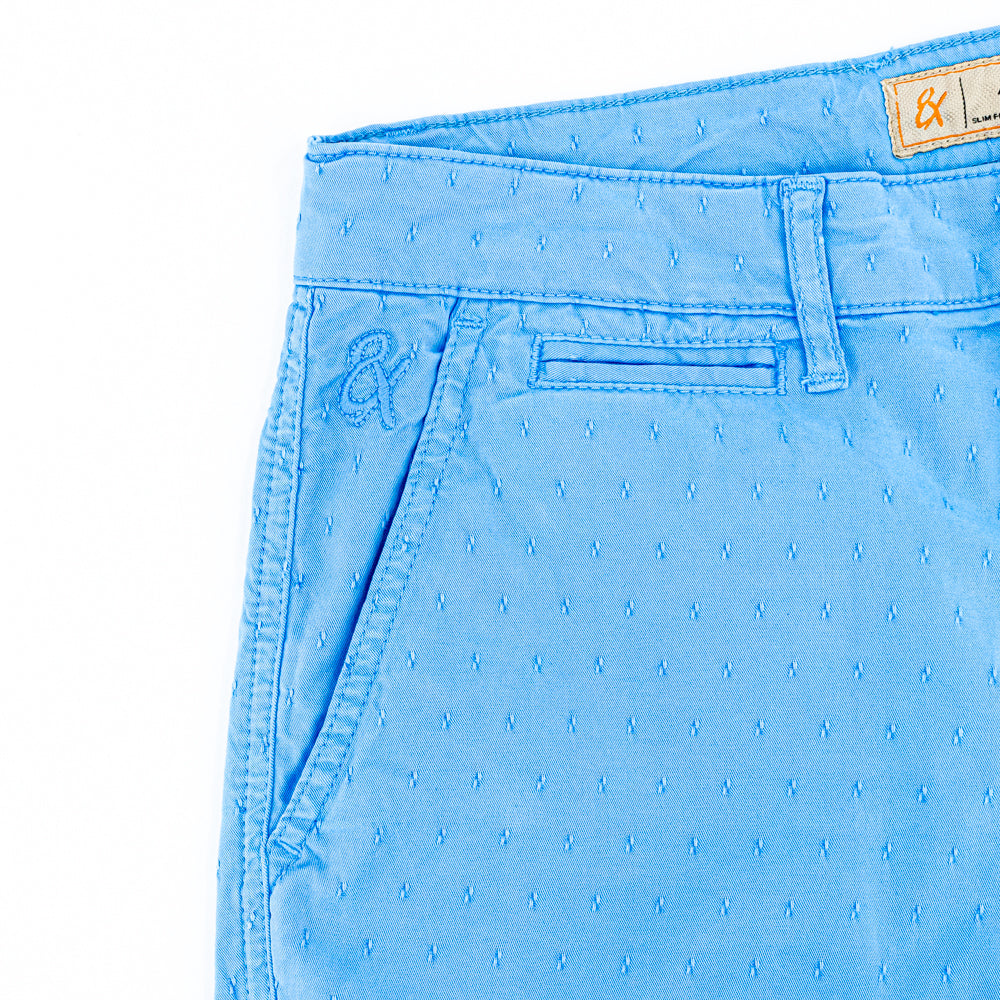 The Carlo Jacquard Shorts - Turquoise Chino Shorts Eight-X   