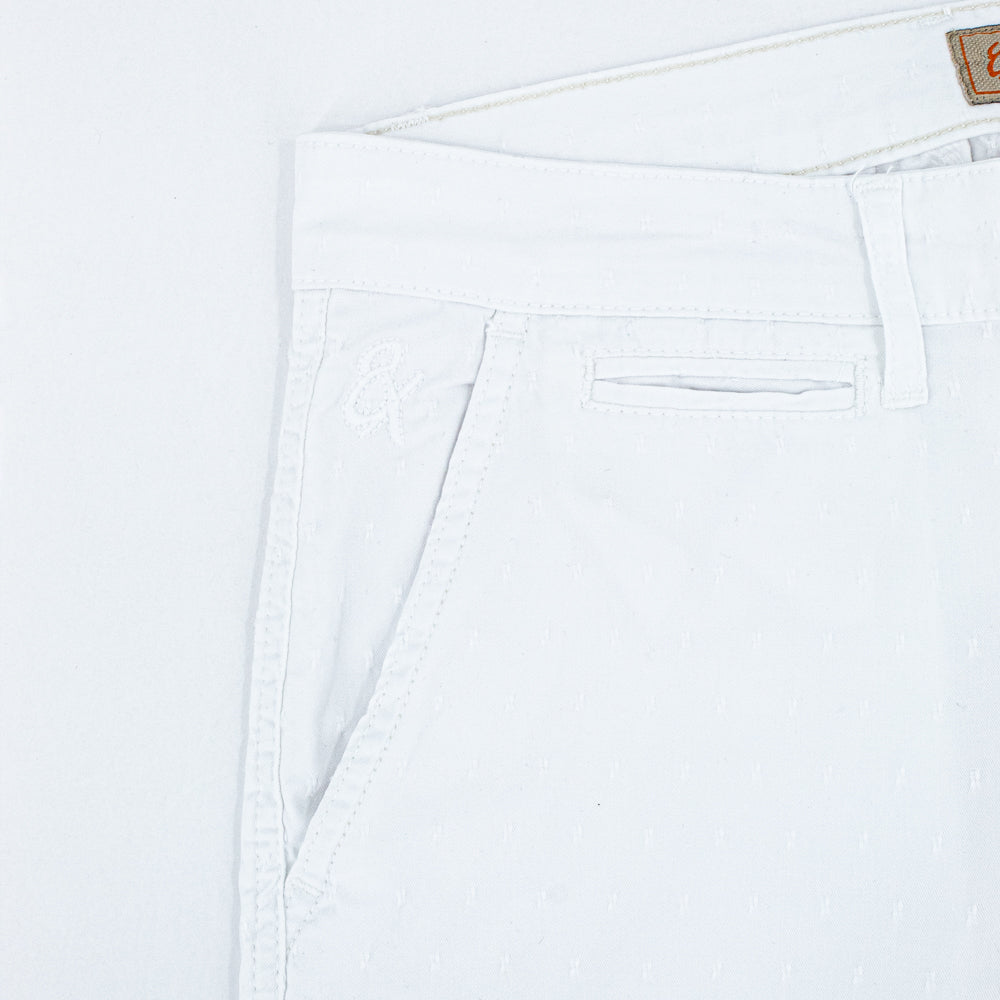 The Carlo Jacquard Shorts - White Chino Shorts Eight-X   