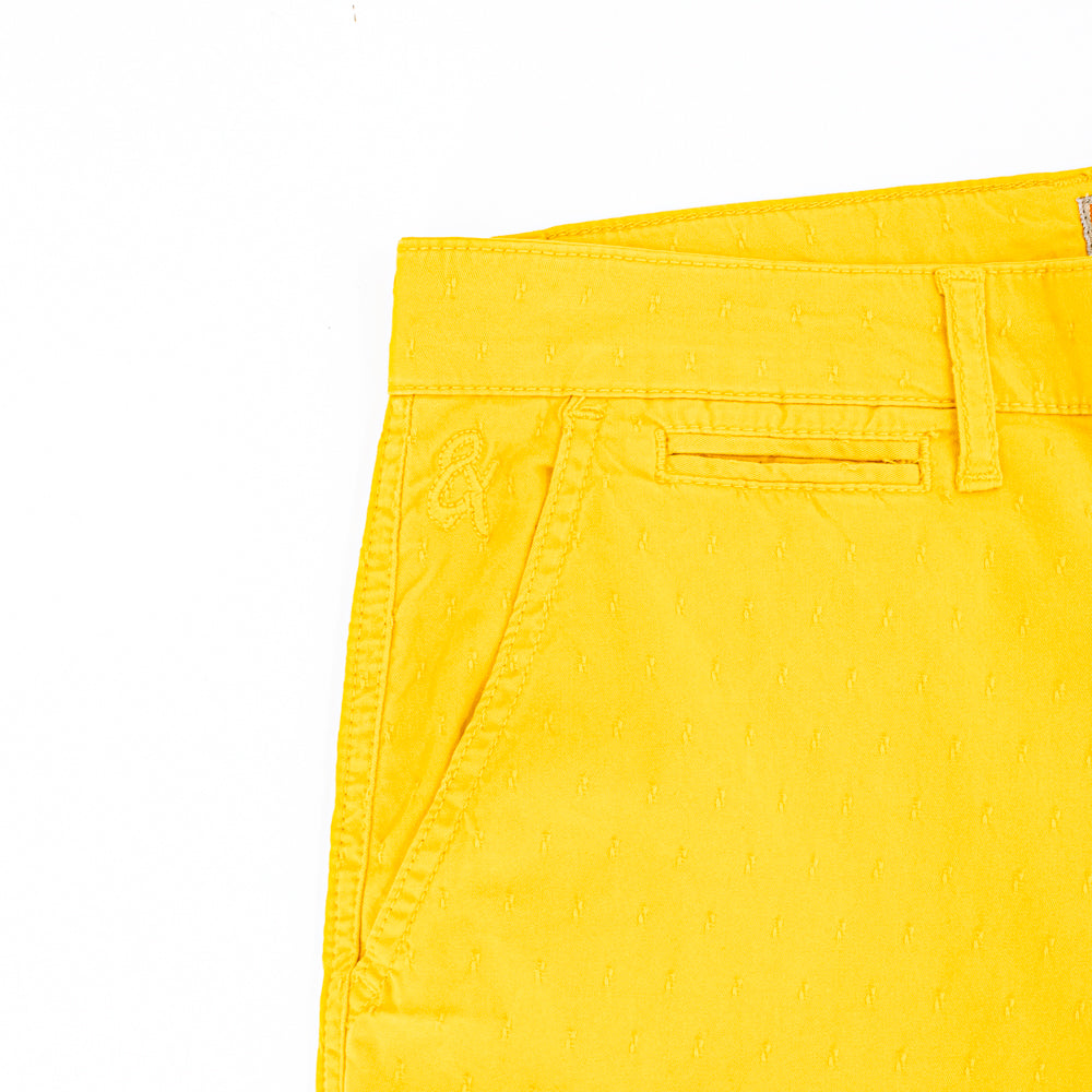 The Carlo Jacquard Shorts - Yellow Chino Shorts Eight-X   