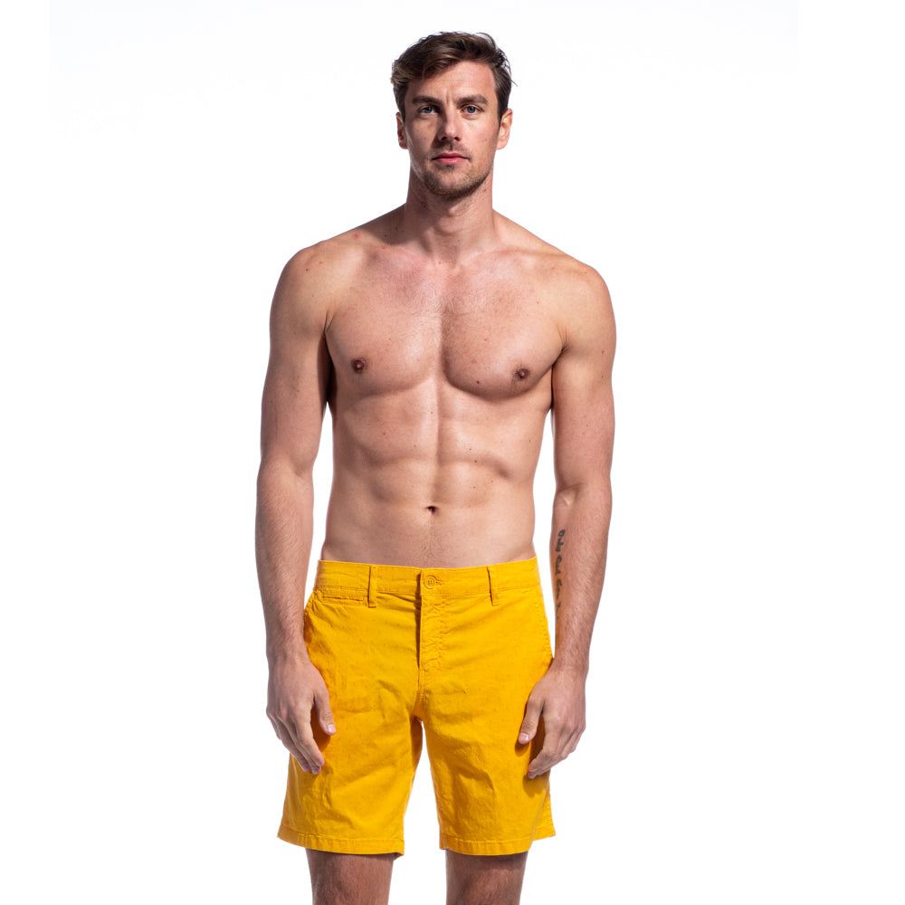 The Carlo Jacquard Shorts - Yellow Shorts Eight-X   
