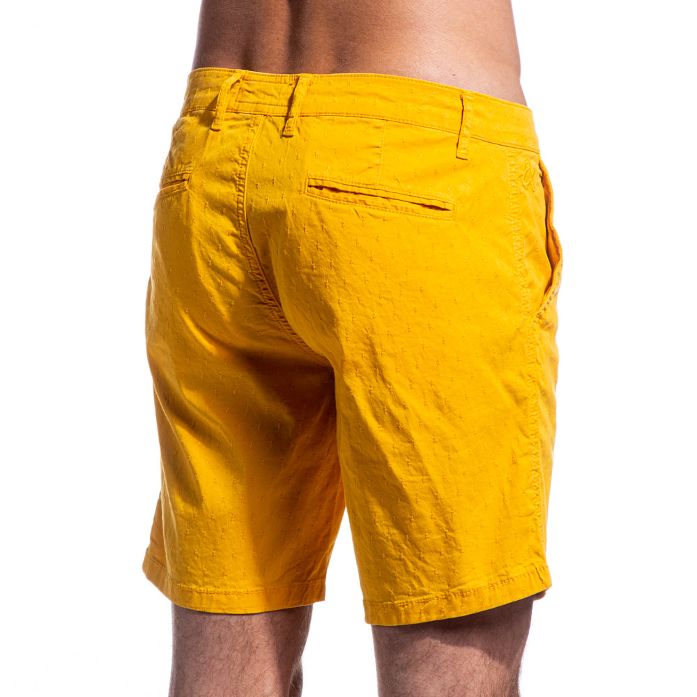 The Carlo Jacquard Shorts - Yellow Chino Shorts Eight-X   