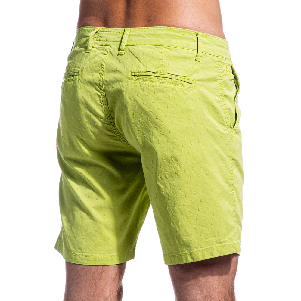 The Carlo Jacquard Shorts - Green Chino Shorts Eight-X   