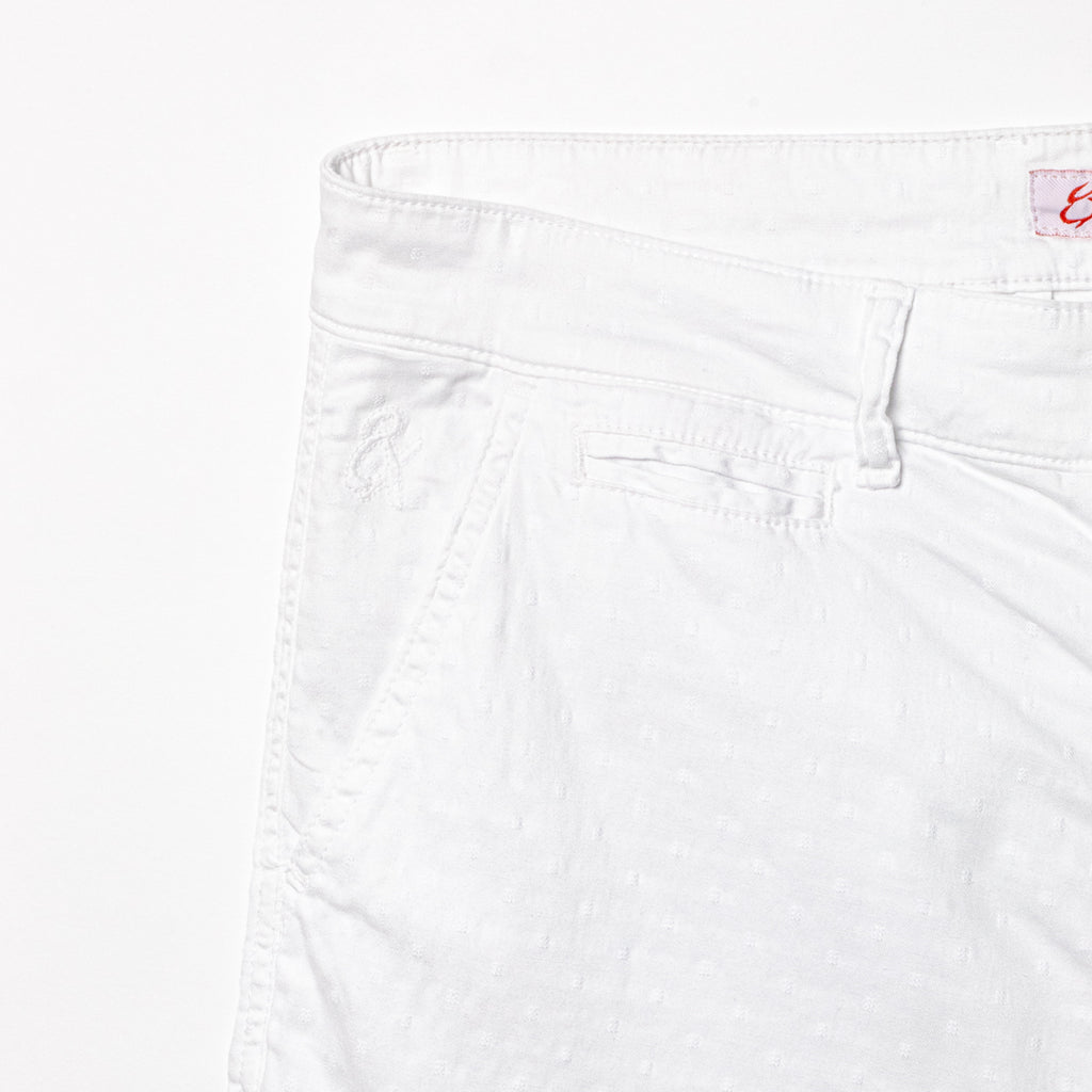 The Bruno Jacquard Shorts - White Chino Shorts Eight-X   